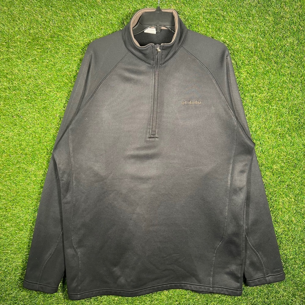 Columbia Mens XLT Black Quarter Zip Fleece Lined Pullover‎ Jacket Tall